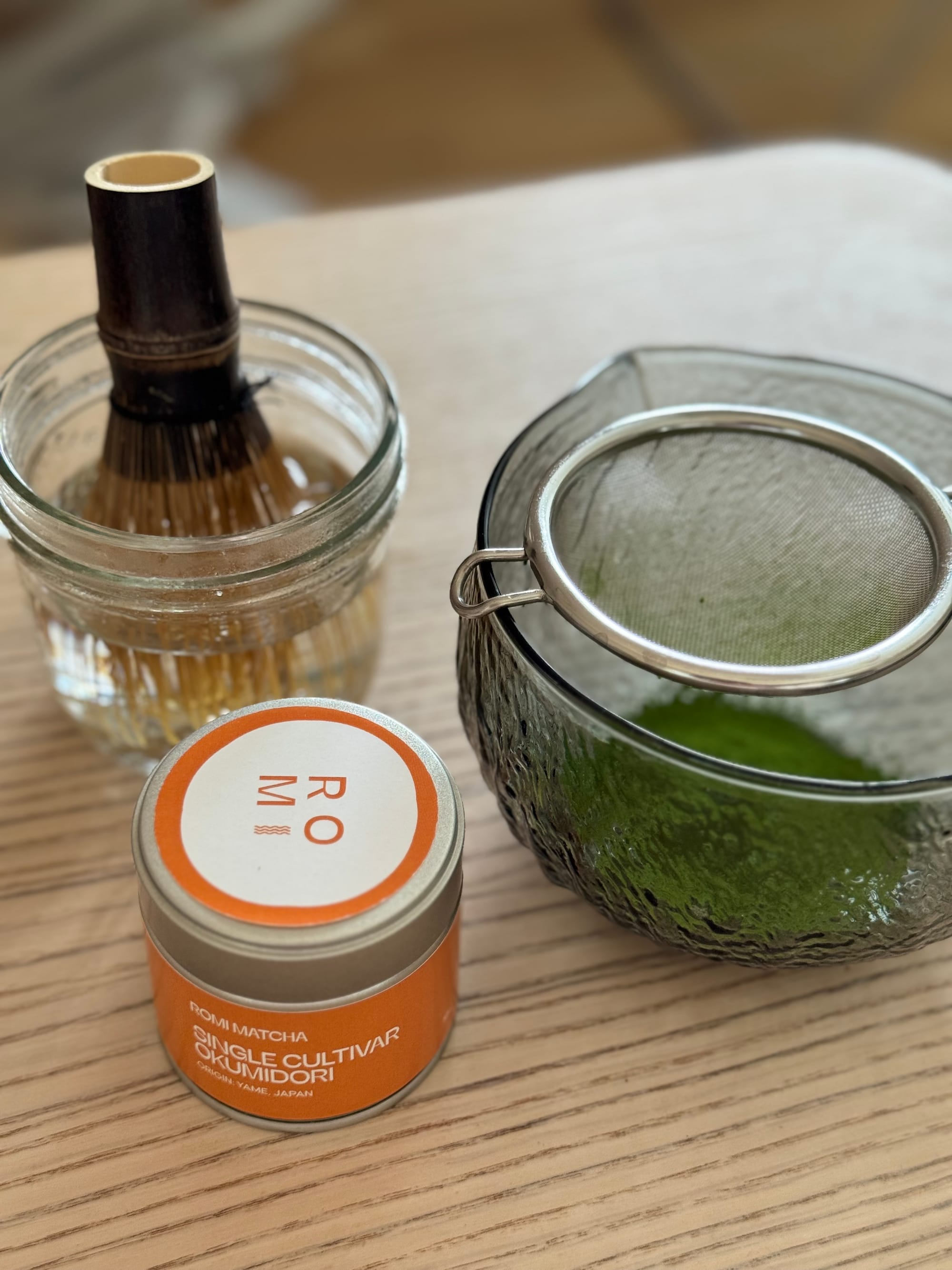 matcha preparation setup